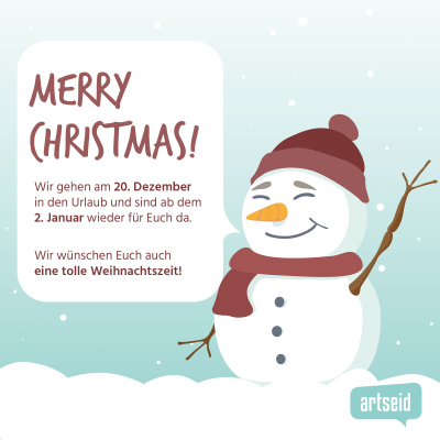 Wir verabschieden uns in die Winterpause ❄️✨ Vom 20. Dezember bis zum 1. Januar sind wir im Urlaub. Ab dem 2. Januar sind wir wieder wie gewohnt für Euch da! Wir wünschen Euch wunderschöne Feiertage, eine gemütliche Zeit und einen fantastischen Start ins neue Jahr! 🎄🥂 Wenn Ihr einen Notfall habt, schreibt uns eine Mail an notfall@artseid.de - dann sind wir gerne für Euch da! ❄️☃️ artseid ... aus Liebe zur Werbung! ❤️ #winterpause #neuesjahr #auszeit #werbung #werbeagentur #artseid #ausliebezurwerbung #gestaltung #mediengestaltung #design #logogestaltung #drucksachen #visitenkarten #flyer #plakate #website #webdesign #programmierung #cms #cientwicklung #komplettpaket #print #digital #travemünde #lübeck #timmendorferstrand - artseid · Grafik Webdesign Werbeagentur · Lübeck-Travemünde Schleswig-Holstein